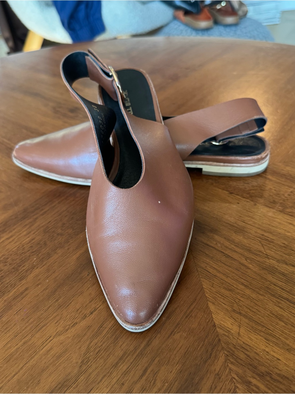 All Black Brown Women's Pointed Slingback Flats